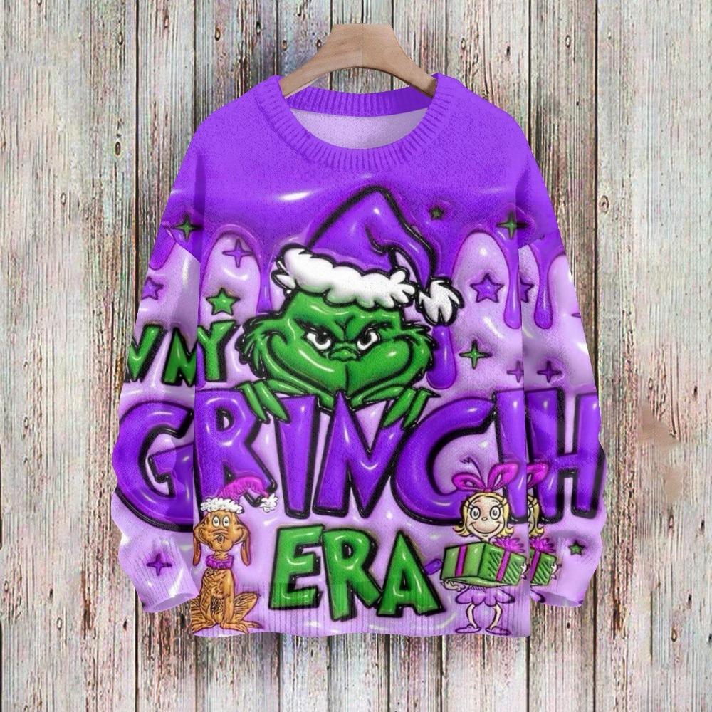 Vánoční móda Pánské Dámské tričko Zelený monster potisk O-výstřih Pulovr Top Ležérní Outdoorová mikina Dětská trička Top Oblečení