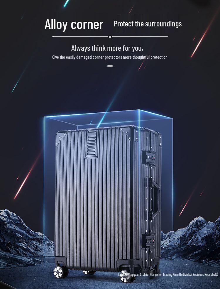 Aluminiowa walizka na kółkach męska i damska z uniwersalnymi kółkami i zamkiem szyfrowym - 20" i 24"