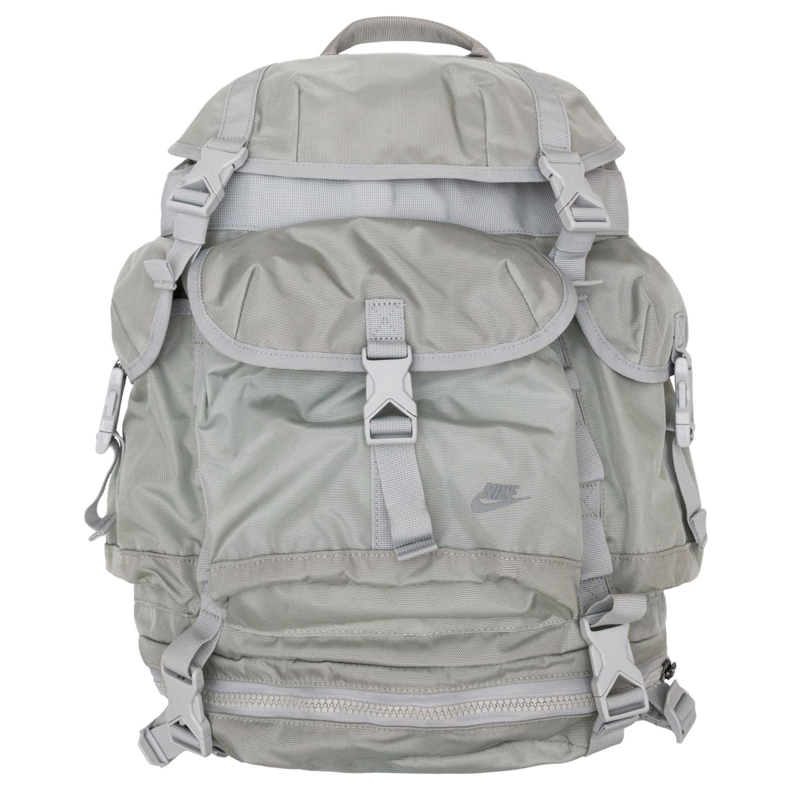 

Nike Classic Logo Flap Design Nylon Backpack Unisex Backpack Light-Gray BA4591-077 Light Gray