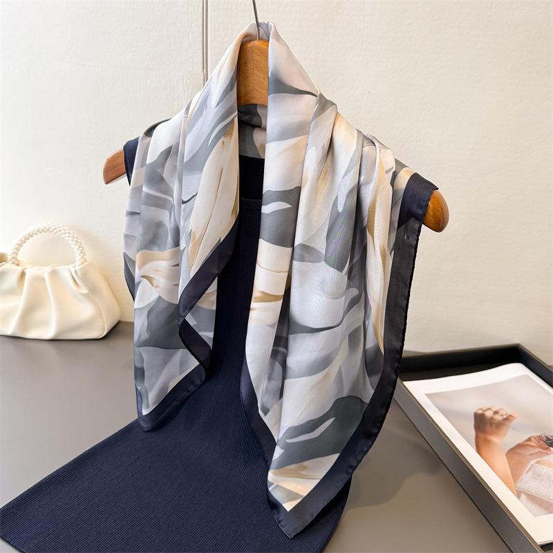 Fashion single item high-end printing silk scarf imitation silk square scarf shawl versatile neck small square scarf headscarf scarf women