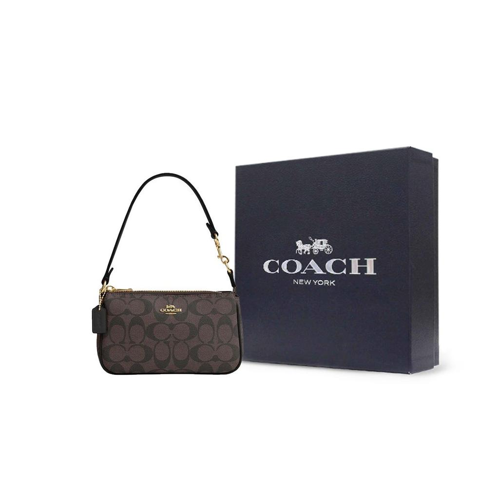 Coach Nolita 19 Vintage Classic Logo PVC Leather Underarm Bag Mahjong Clutch Handheld Shoulder Bag Small Women Bags Brown CS442-IMAA8