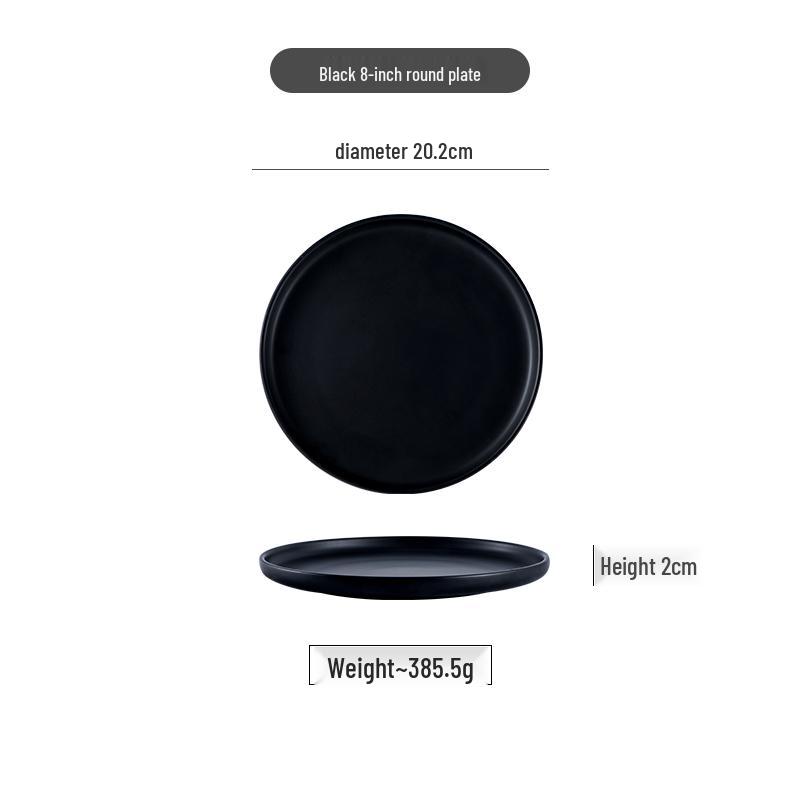 Nordic Matte Ceramic Steak Plate - Western Style Breakfast Tableware