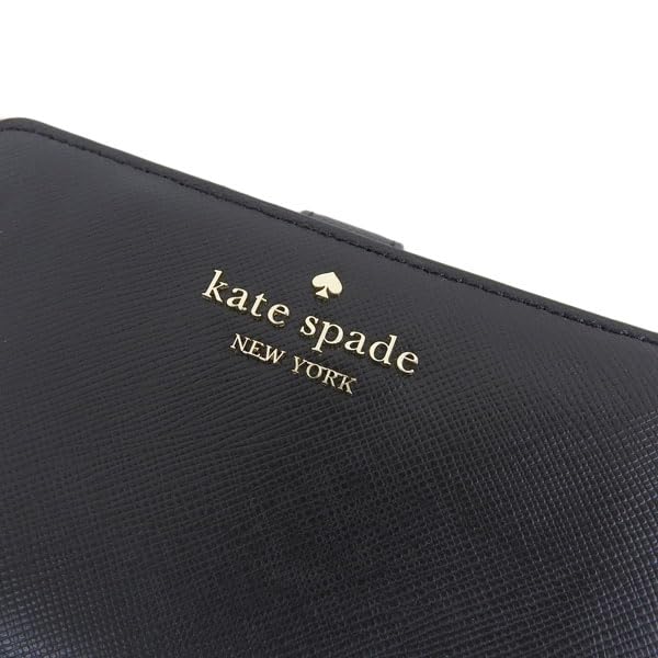 Kate Spade Madison SmallMedium Compact Bifold Wallet KC580 (Black) - Women's, Compact, Outlet Brand, Saffiano Leather.