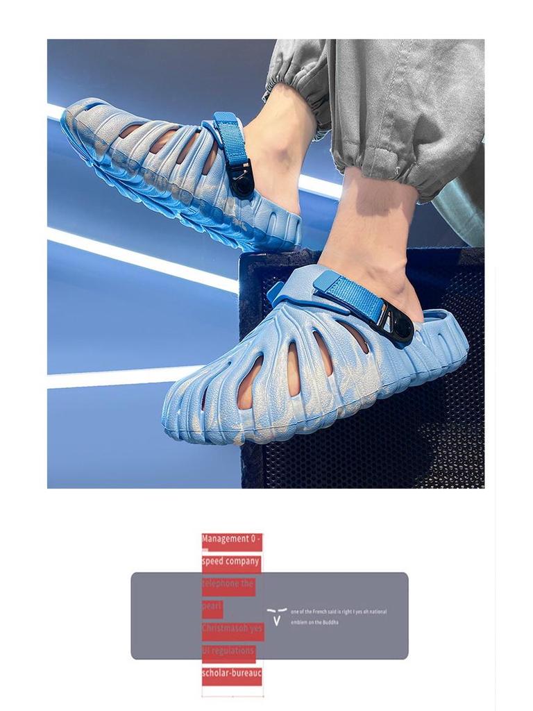 Men's Summer Lightweight Breathable Closed-Toe Monstera Leaf Sandals