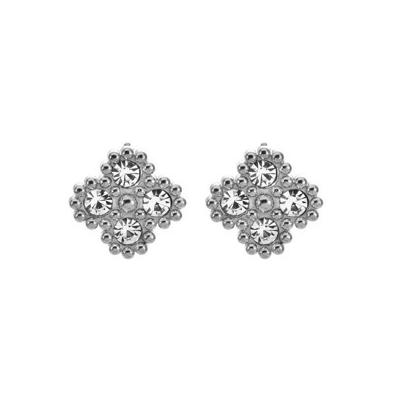 4PCS 9MM Four Leaf Clover Diamond Plated Titanium Steel 18k Gold Plated Bracelet Necklace Ring Earnail Set Does Not Fade