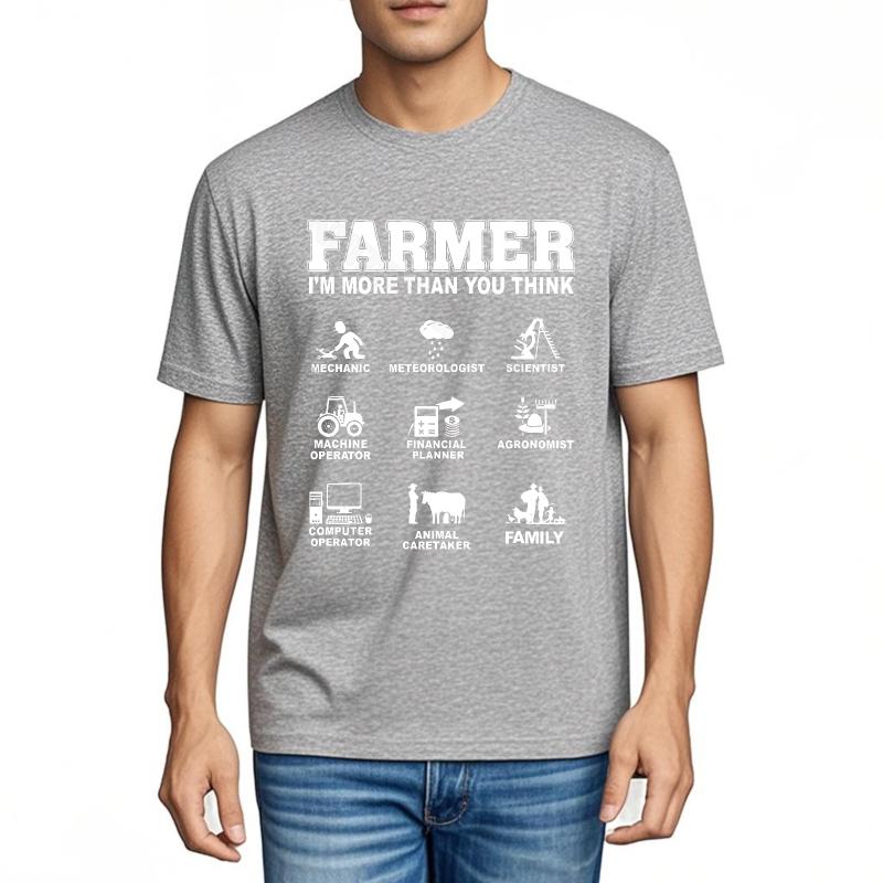 Funny tshirt Fashion Short Sleeve Shirt Farmer Im More Than You Breathable Plus Size Tshirt Hiphop Round Neck Tee Travel