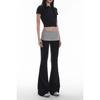 2025 Spring Women's Color Block Patchwork Slim Fit Micro Flare Yoga Sweatpants