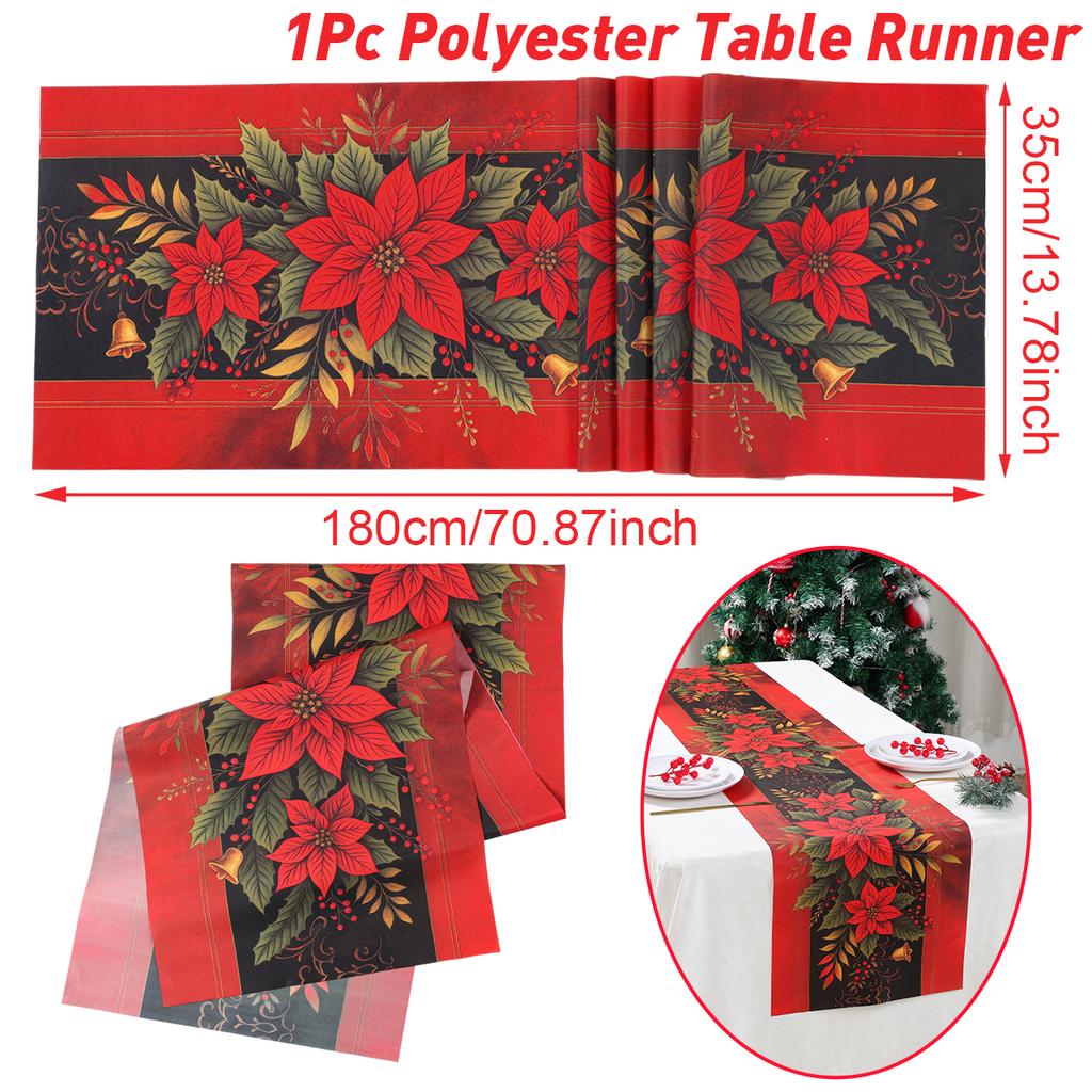 Christmas Table Runner Merry Christmas Decorations for Home 2025 Xmas Table Flag Cover Navidad Natal New Year Tablecloth 2026