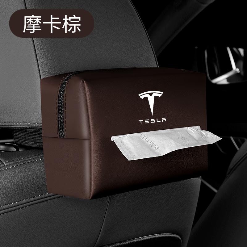 Car Interior Tissue Bag Seat Back Tissue Storage Box Holder Accessories For Tesla Model 3 Model S X Model Y Roadster SpaceX