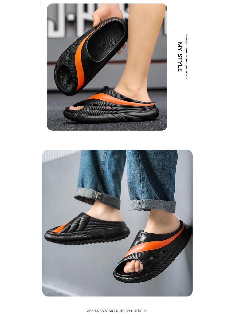 Men's Summer EVA Sandals: Wear-Resistant, Thick-Soled, One-Strap Comfort for Home and Outdoor Use