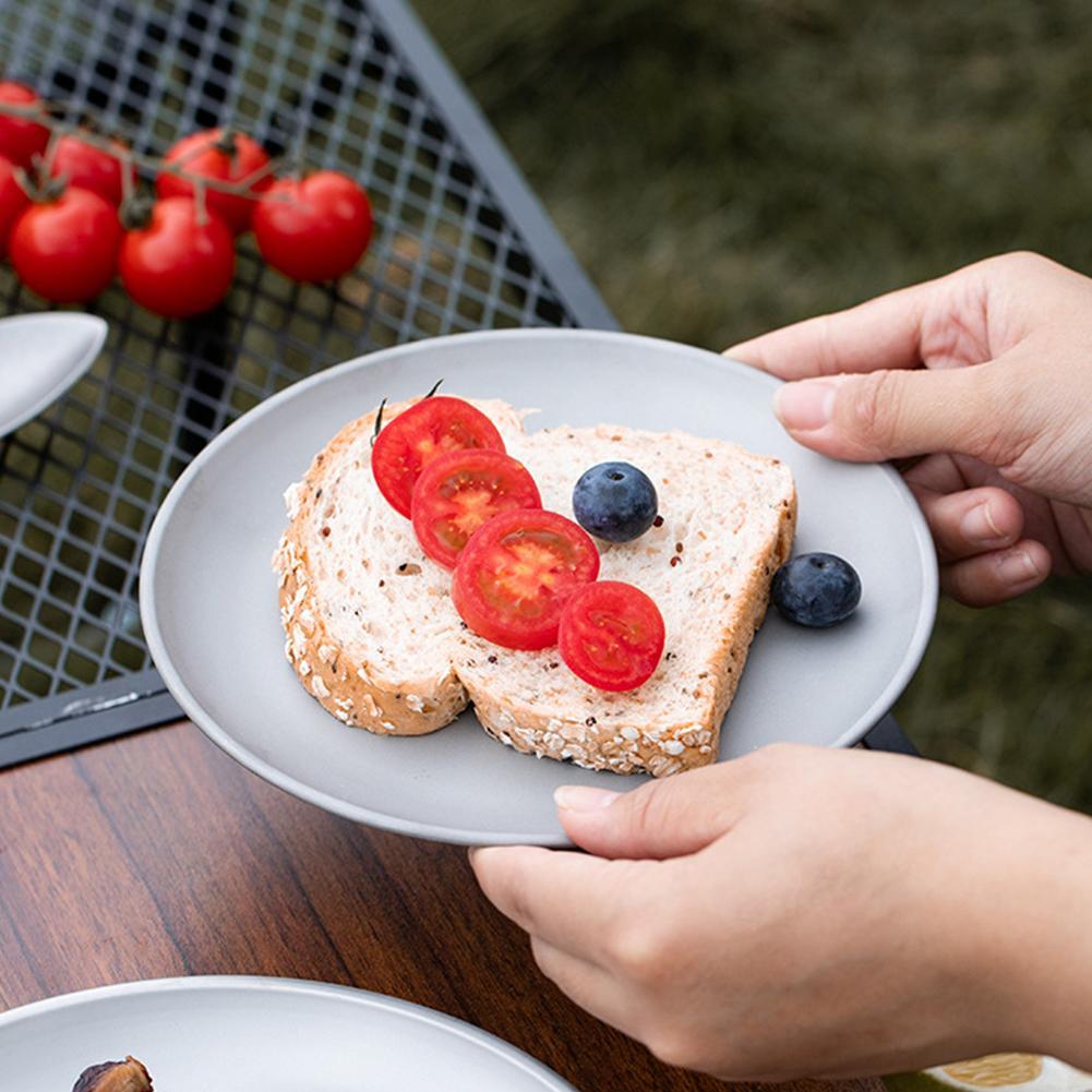 Tytanowy talerz oczyszczający Ultralekki przenośny bezpieczny okrągły talerz do jedzenia wędrówki piknik grill dom naczynia do gotowania na zewnątrz