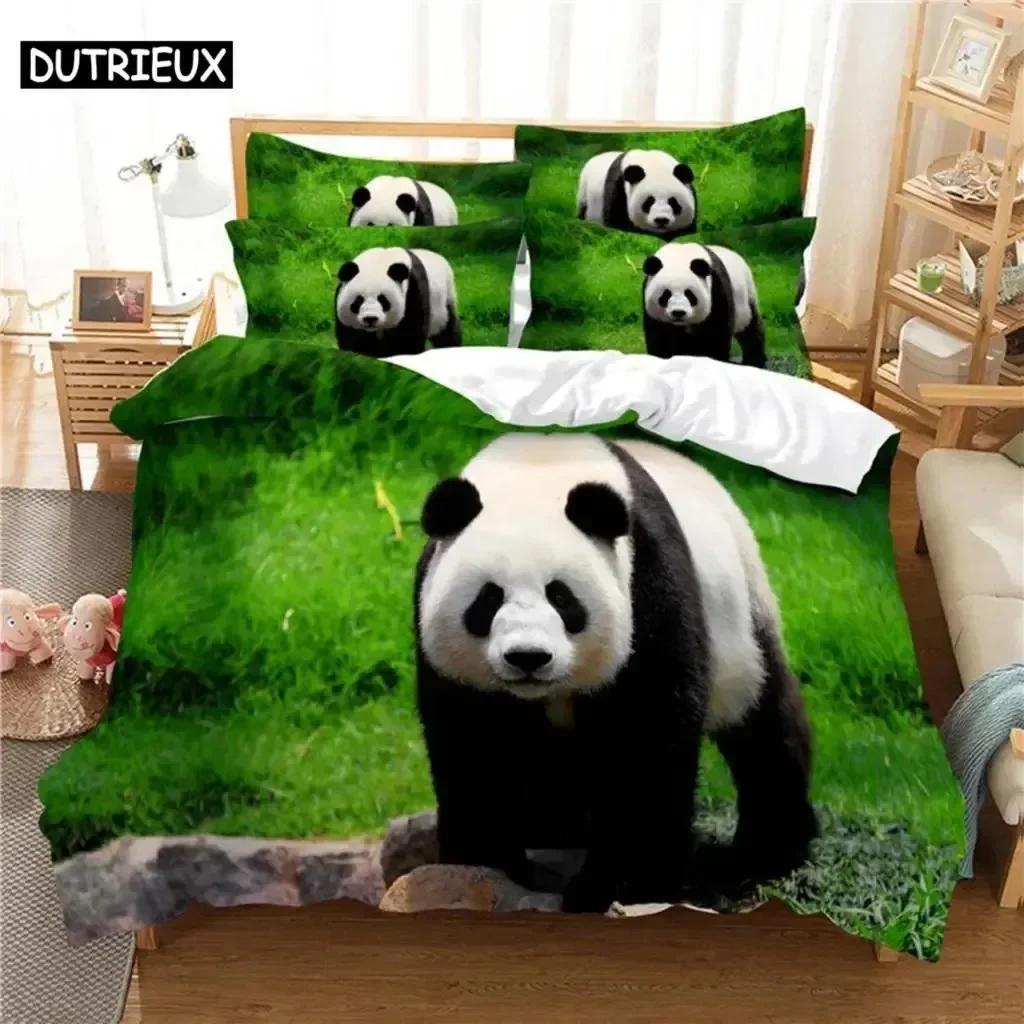 3D Print National Treasure Panda Comfortable Duvet Quilt Cover Pillowcase Bedding Set Children Bedroom Decoration Home Textile