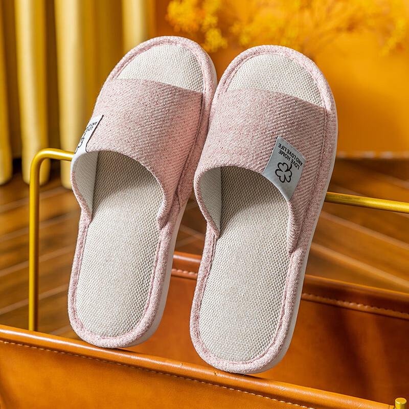 Cushioned Cotton Linen Indoor Slippers