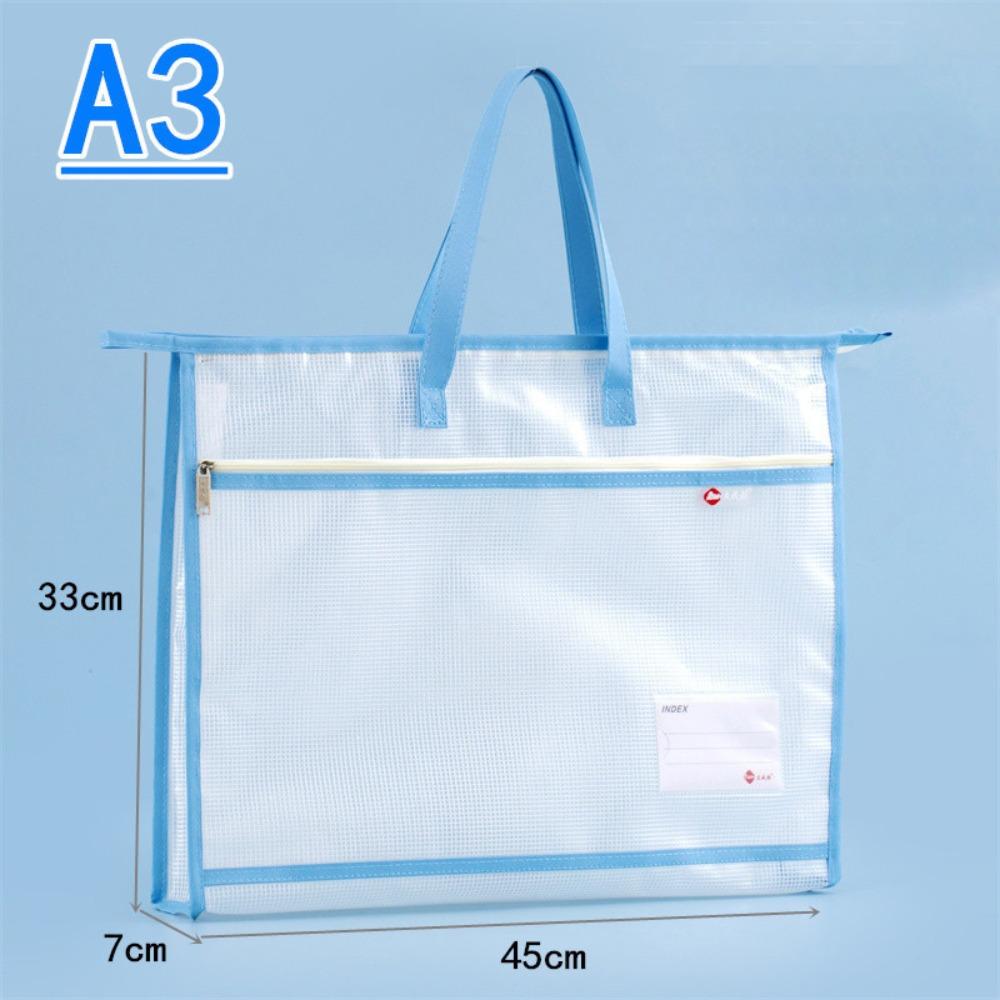 A3 A4 Project Bag Large File Bag for Quilting Craft Storage Bag Transparent Grid Mesh Zipper Drawing Sketch Storage Bags