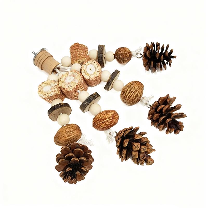 Natural Bird Chew Toy Cotton Rope Pinecone Parrot Toy Bite Resistant Birds Tearing Toy Cockatiels Training Cage Toys Accessries