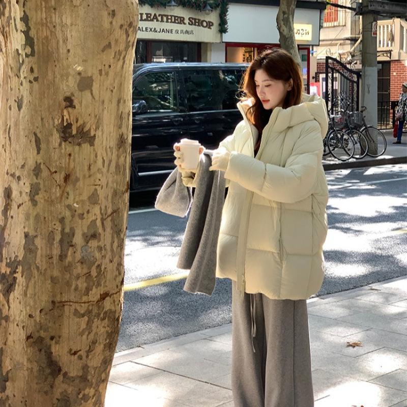 

Winter new cloud puff down cotton clothes women s fashion design sense warm hooded bread clothes jacket S