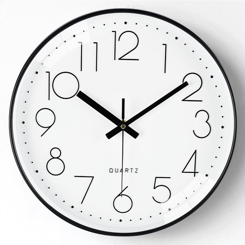 

12-дюймовые 30 см простые настенные часы для гостиной, трехмерная цифровая шкала, бесшумные часы