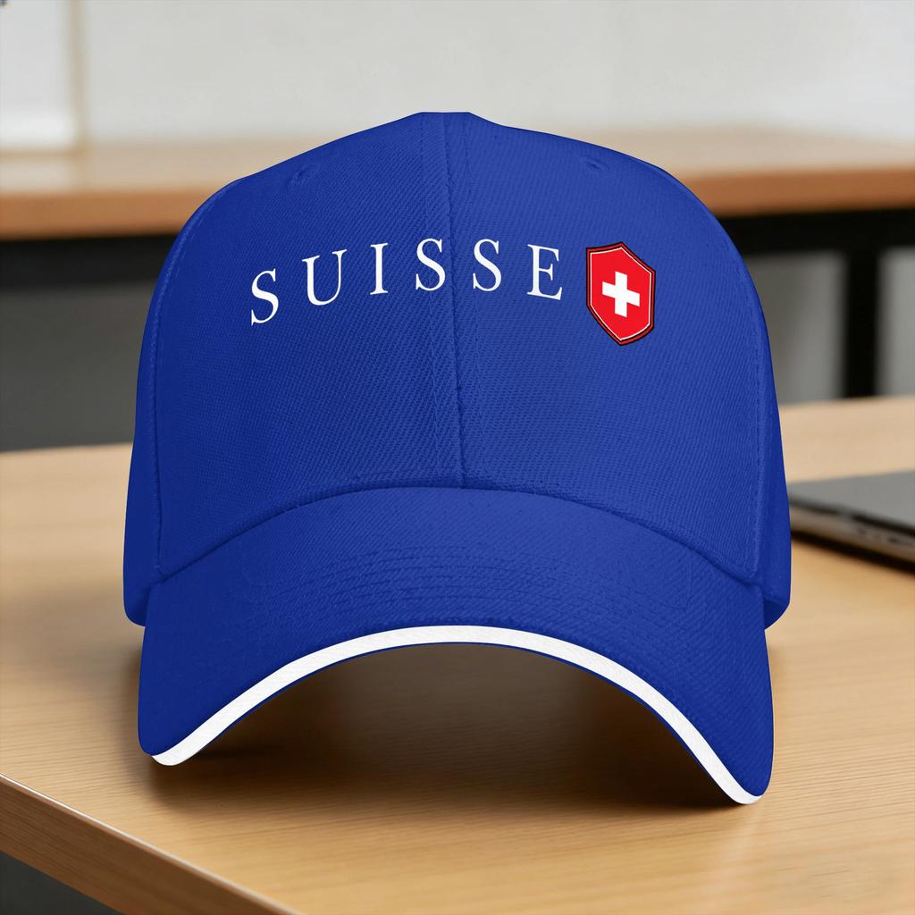 Summer Casual Baseball Cap Swiss Switzerland Flag Outdoor Sports Trucker Hat For Unisex Women Adjustable  DIY Print Baseball Caps