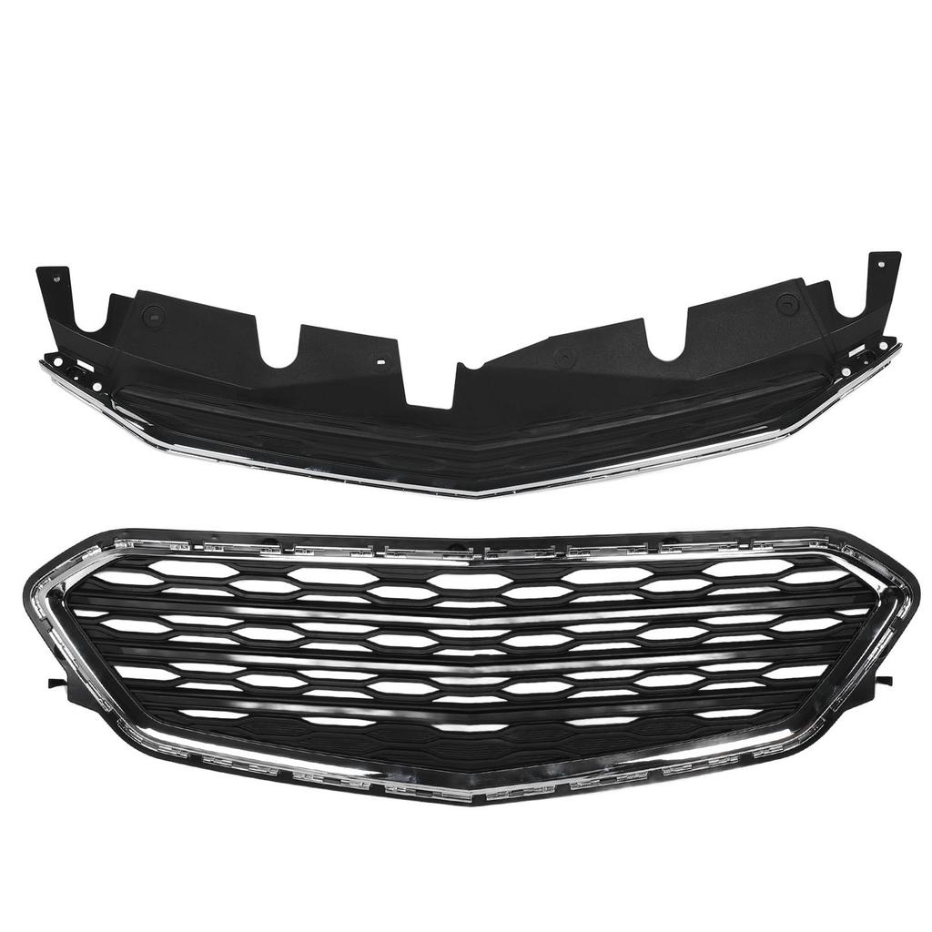 2 Pcs Front Upper Lower Grille 23370469 Bumper Radiator Mesh Grill Set Replacement for Chevy