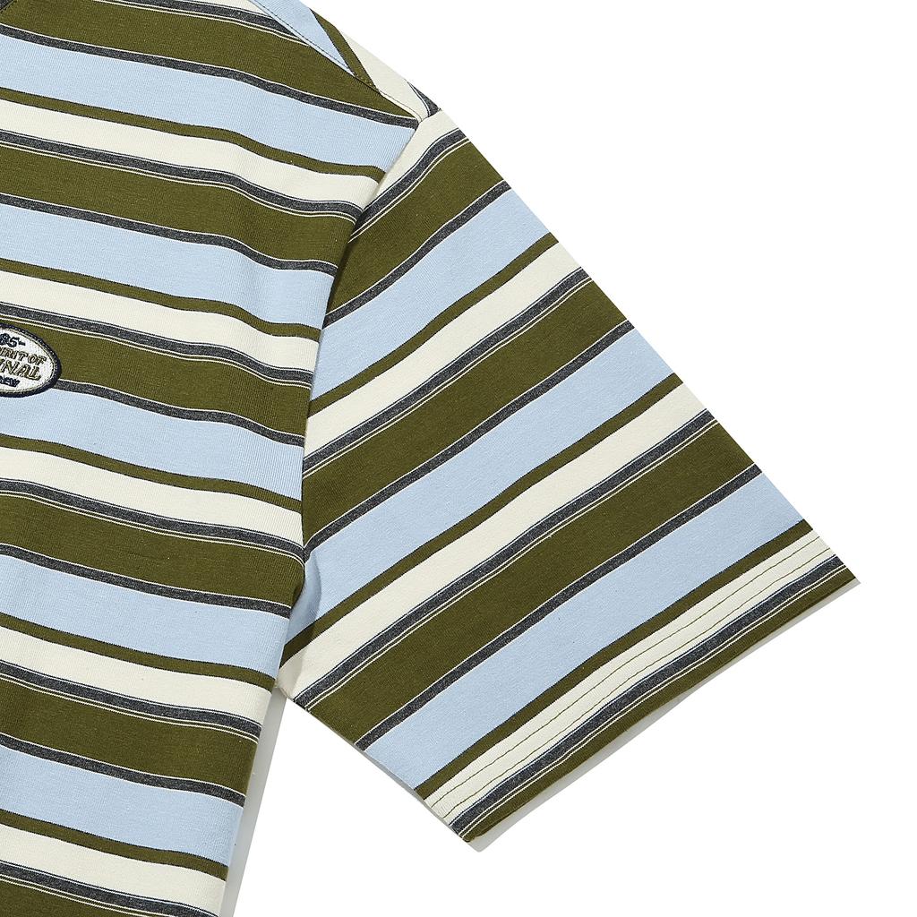 INTERCREW Retro Striped Short Sleeve T-Shirt Olive Ita2Tm04Aol