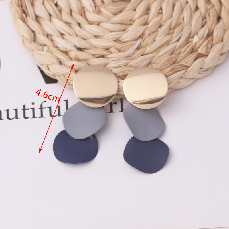 Gray Color Vintage Dangle Earrings for Women Gradient Resin Acrylic Statement Drop Earrings European&American Ear Accessories