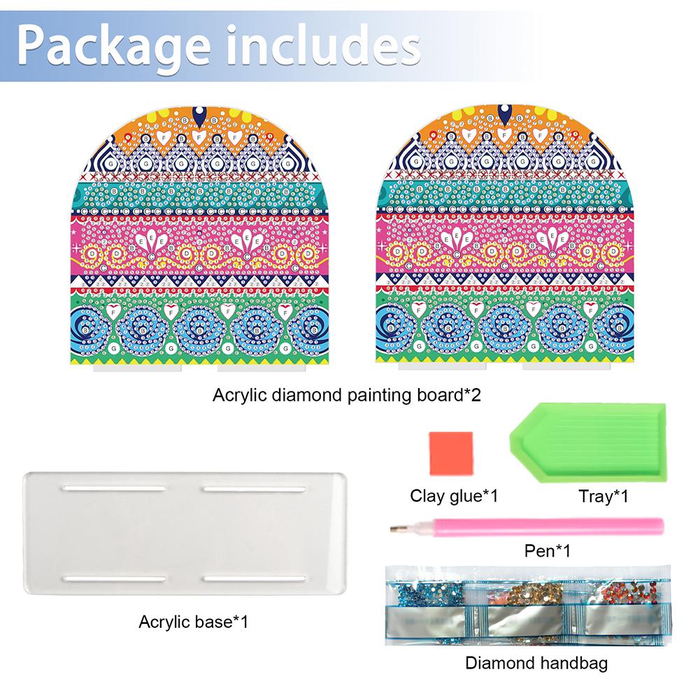 Double Sided Christmas Diamond Painting Napkin Holder DIY 5D Acrylic Diamond Painting Tabletop Paper Towel Holder Desk Ornaments