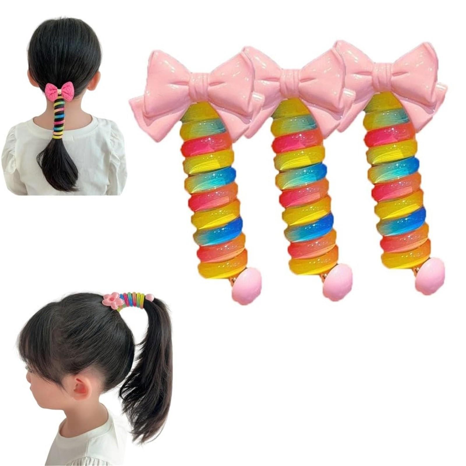 

Colorful Telephone Wire Hair Bands For Kids, Telephone Wire Hair Bands, Spiral Hair Ties Phone Cord For Women Girl One Size