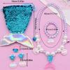 Mermaid Accessories Zircon Set Sequins Purse Necklace Bracelet Earrings