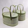 Pastoral Style Bamboo Braided Basket Handheld Sundries Snacks Basket  for Home