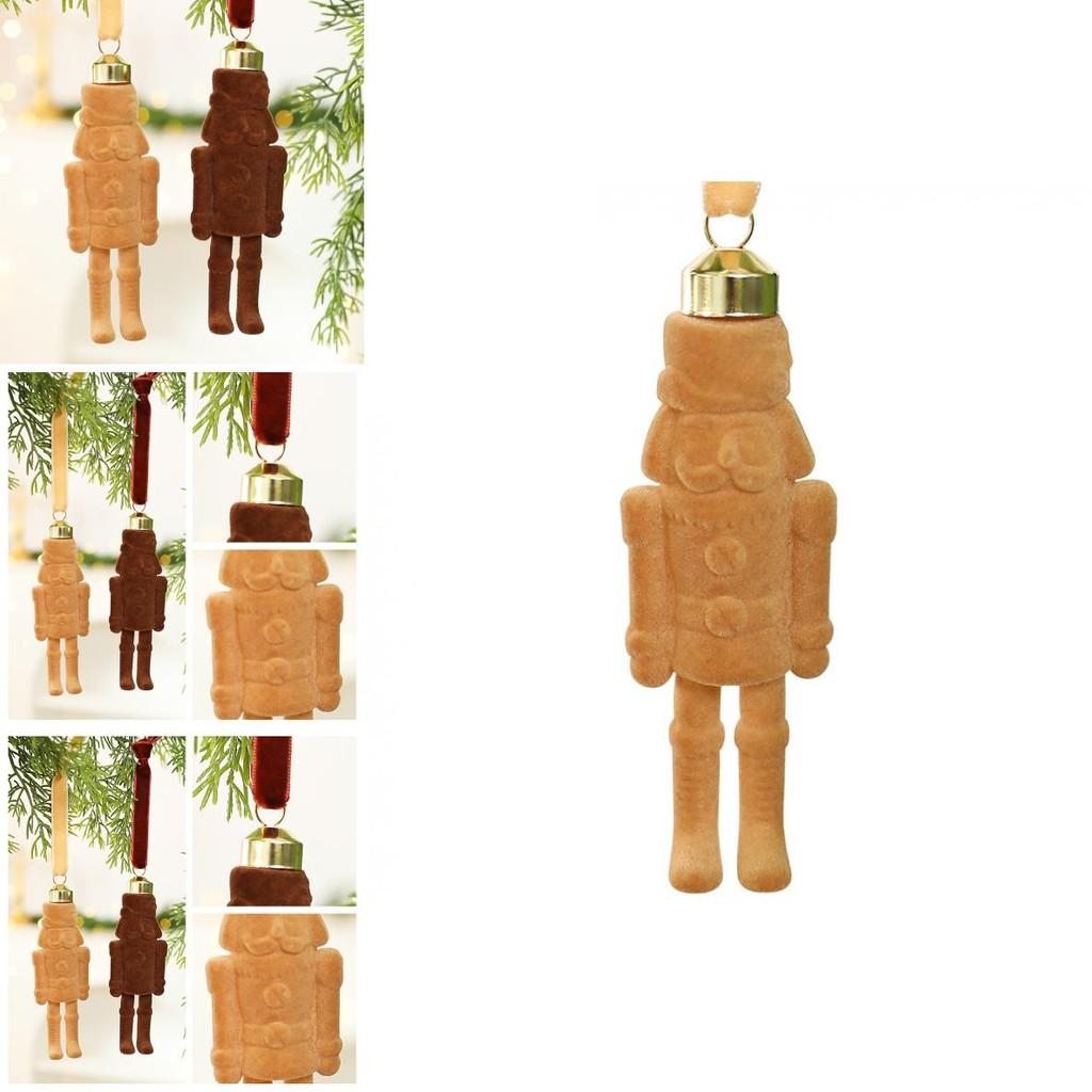 Christmas Nutcracker Ornament With Velvet Fabric For Holiday Tree Decor