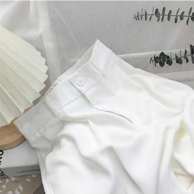 Nuovi pantaloni casual a gamba larga dritta, larghi e sottili, a vita alta, design coreano, di tendenza, di nicchia, per primavera e autunno