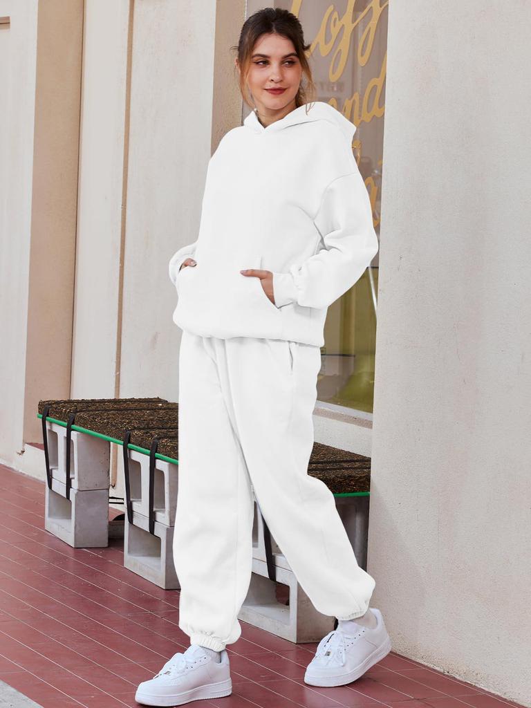 סט אימונית סווטשירט קפוצ'ון ומכנסיים ארוכים לנשים סתיו/חורף 2025