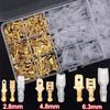 Wire Crimp Terminals Set 2.8/4.8/6.3mm Copper Male Female Wire Spade Connectors with Insulated Sleeve Electrical Conector Box