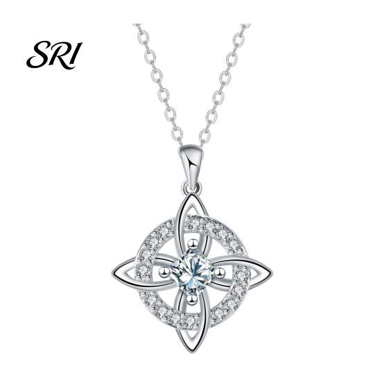 Witch Knot Necklace Celtic Witches Birthstone Sparkling Symbol Birth Month Stone Wiccan Spiritual Jewelry Gift for Women Mom Wife Girlfriend
