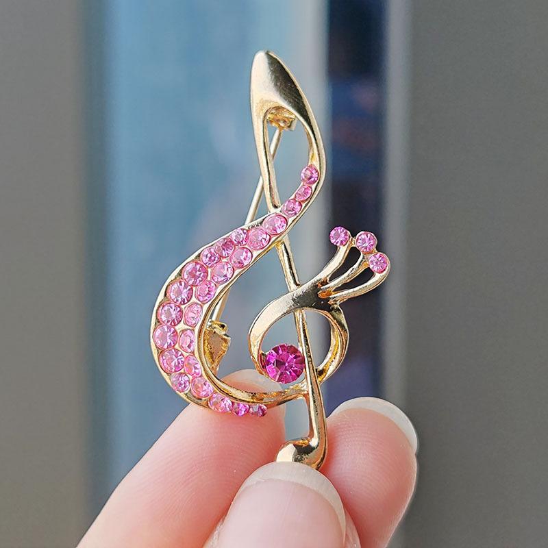 Creative Personality Beating Music Note Brooch Design Sense Suit Corsage Cardigan Accessories Exquisite Niche Pin Collar Pin Women