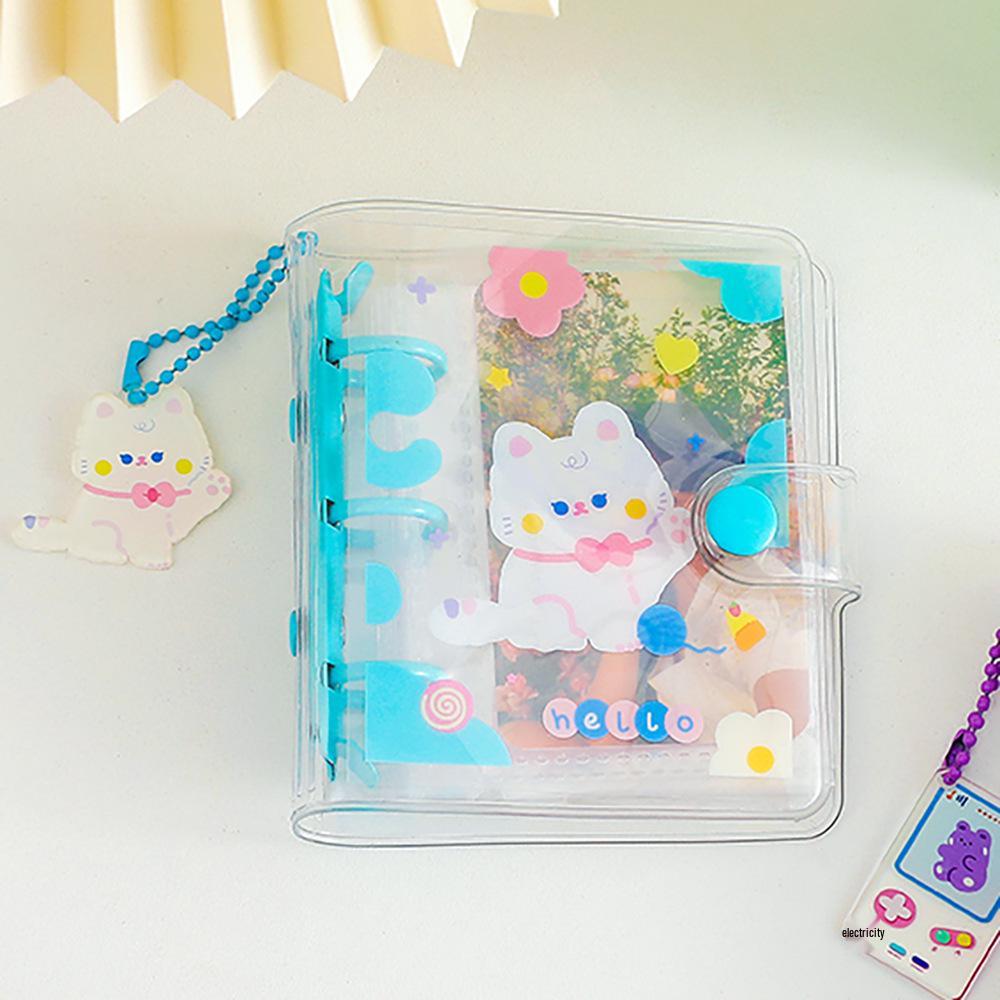 Korean PVC Cartoon Binder: 3-Ring Photo Album & Sticker Storage for DIY Journals & Card Collection