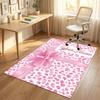 Floral Garden Theme Crystal Velvet Rug Personalized Custom Name Text Soft Floor Mat Home Decor