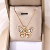 Versatile Butterfly Necklace New Jewelry Women's Exaggerated Alloy Diamond Pendant Niche Design Collarbone Chain