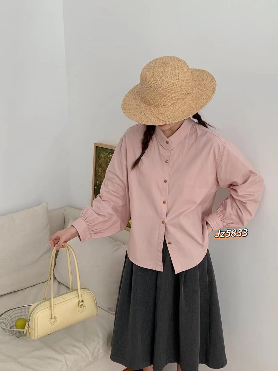 Women s Retro Japanese-Style Loose Lapel Long-Sleeved Casual Shirt One Size (80-140) розовый