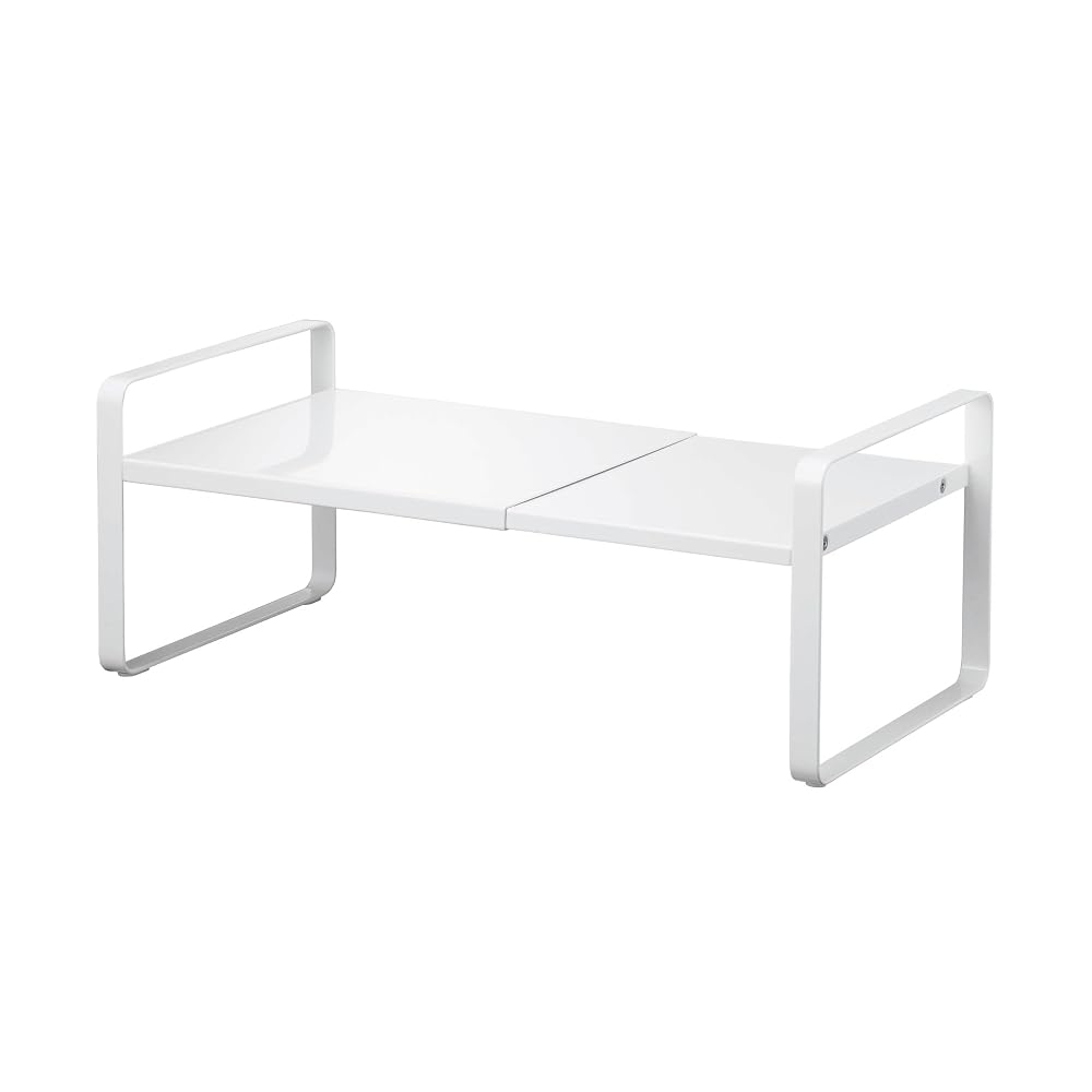 Yamazaki Industries Yamazaki Extendable Storage Rack, 2 Tiers, White, Approx. W27-45 x D20 x