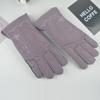 Autumn and winter women's new velvet thickened thermal gloves