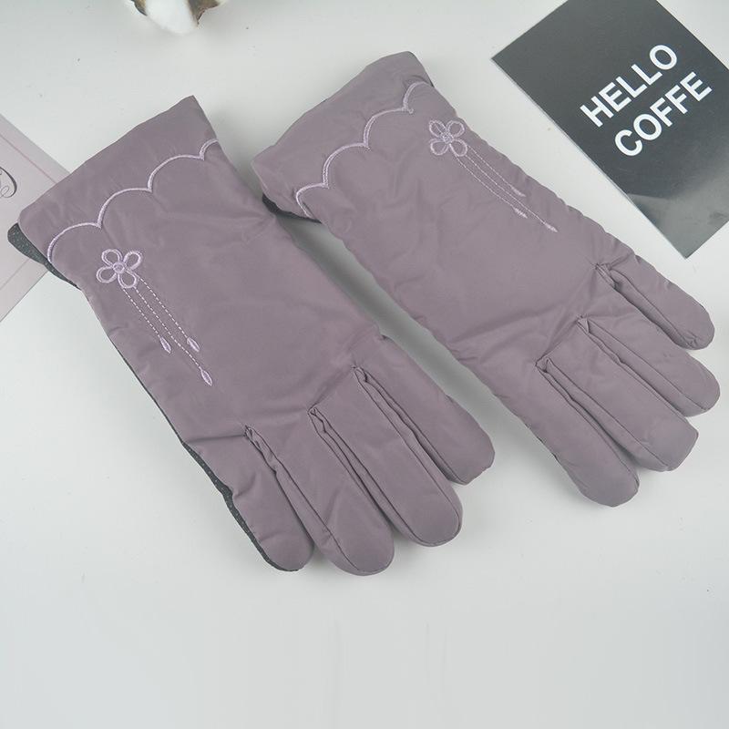 Autumn and winter women's new velvet thickened thermal gloves