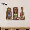 Three-piece Pendant Set 3Pcs Hawaiian Tiki Wooden Wall Hanging Sign, Tropical Surf Coastal Art, Art Exquisite Plaque for Home Bar Patio Decor