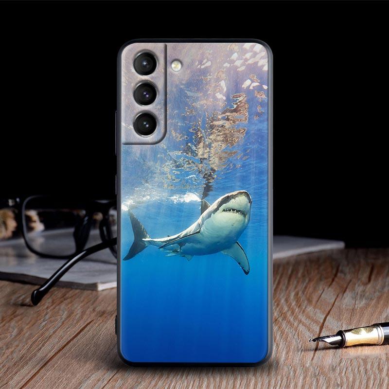 Ocean Whale Shark Swimming Case For Samsung Galaxy S24Ultra Funda S24 5G S22 S23 Ultra S20 S21 FE S10 Plus Soft Tpu Phone Cases