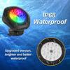 RGBW Pond Lights with Timer, 18 LED Super Bright Underwater Submersible Fountain Lights Color Changing Spotlights, Remote Control IP68 Waterproof for