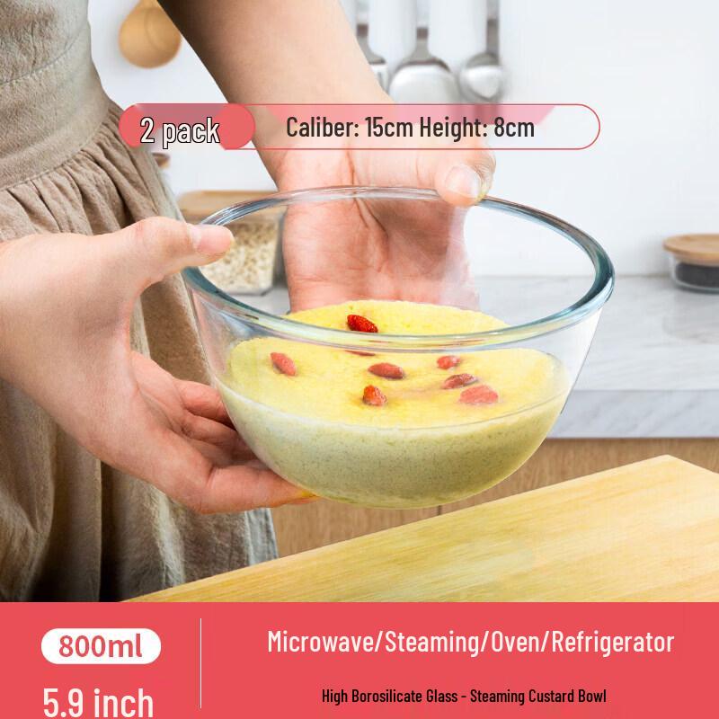 Heat-Resistant Borosilicate Glass Mixing Bowl