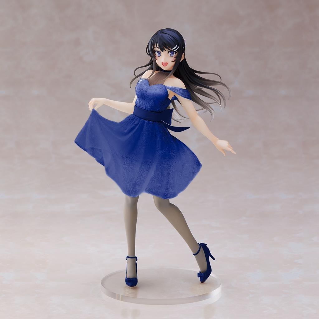 Sakurajima Mai Blue dress beautiful girl anime statue figure ornaments small gifts room decorations Articulated Detailed Movable Poseable Scale