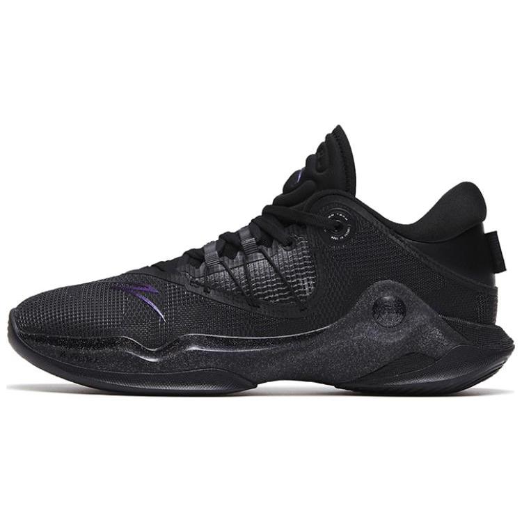 New Anta Skyline 1 Anti Slip Wear Resistant Low Top Basketball Shoes Men's Black, Dark Night Color Scheme 112311107-6
