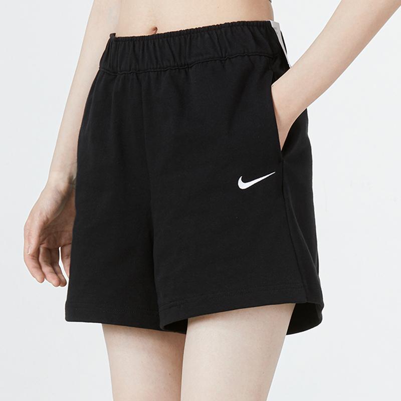 Nike Embroidered Logo Breathable Sportswear Knit Shorts Women Bottoms Black DM6729-010