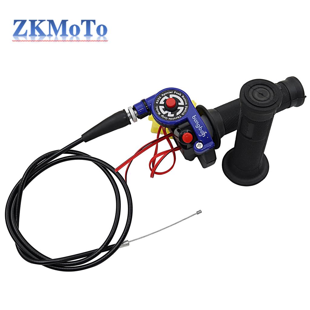 1 Pair 22mm 7/8'' Motorcycle Twist Throttle Grip With Cable Handlebar Accelerator With Engine On/Off Button For Honda Yamaha